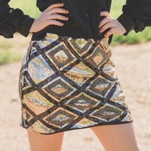 NWT L&B Glam Sequin Mini Skirt